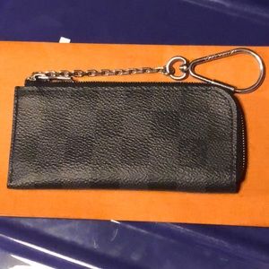 Louis Vuitton Wallet Checkered Zipper Up W Chain